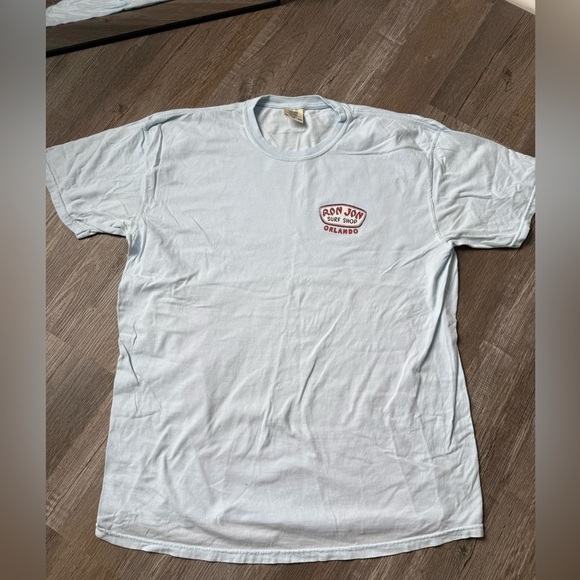 Ron Jon Surf Shop Orlando FL Graphic T-shirt Beach Light Blue Red Size XL - Picture 2 of 8